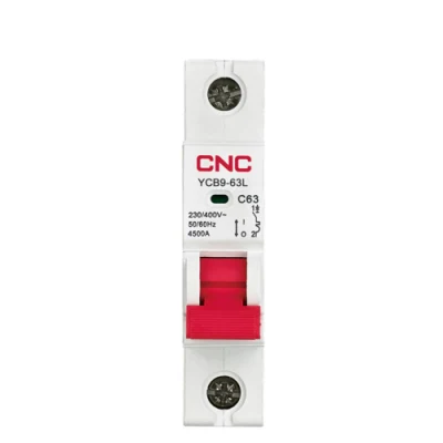 Diseño antideslizante Ycb9-63 1P 2p 3p 4p 230/400V AC 16a 25A 32a 63a 6kA disyuntor de aire mini MCB