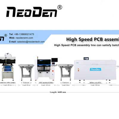  La línea de montaje de máquinas SMT con Chip Neoden Mounter Pantalla+++ de la impresora transportadores de PCB en horno de reflujo12