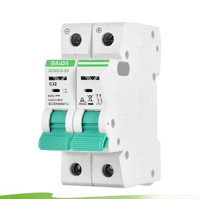 Interruptor DC MCB 2p MCB de montaje en carril DIN