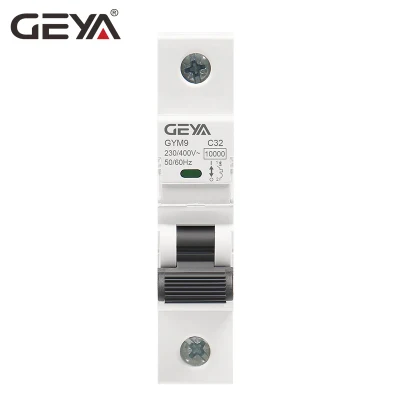 Geya Nuevo Gimnasio9 DC MCB 63A 250V 6ka Monofásico disyuntor miniatura MCB para sistema de energía solar fotovoltaica en el circuito de giro