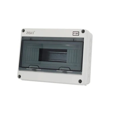  Caja de distribución de plástico MCB resistente al agua para exteriores de la Marca Zoii Caja de distribución de energía eléctrica