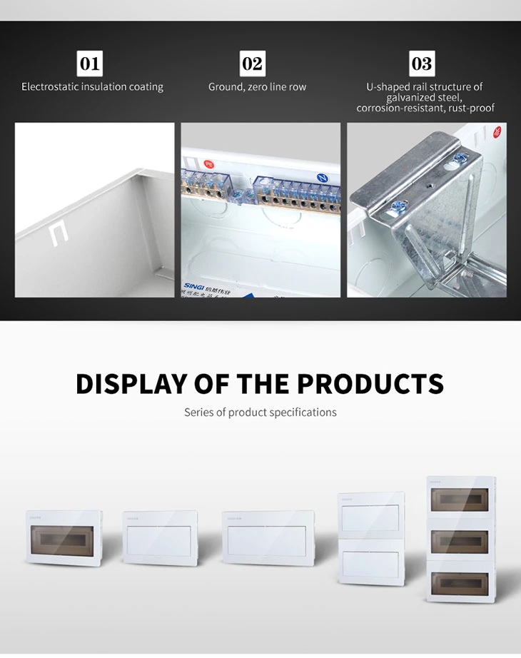 White Color and ABS Material Panel Electrical Behind Wall Distribution Box