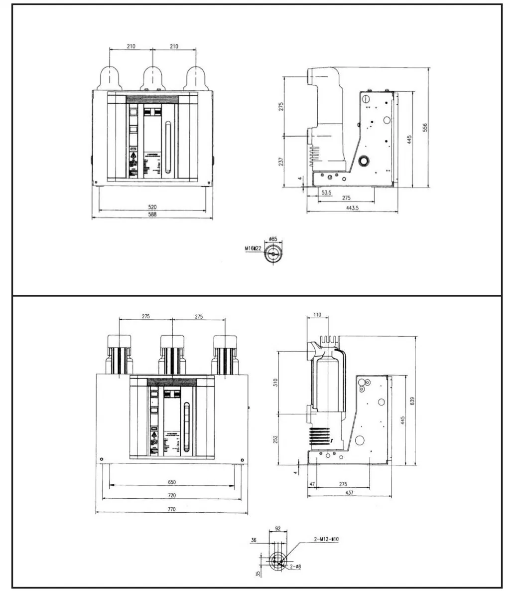 Main Switch 12kv Vcb Fixed Type Vacuum Circuit Breaker for Indoor High Voltage
