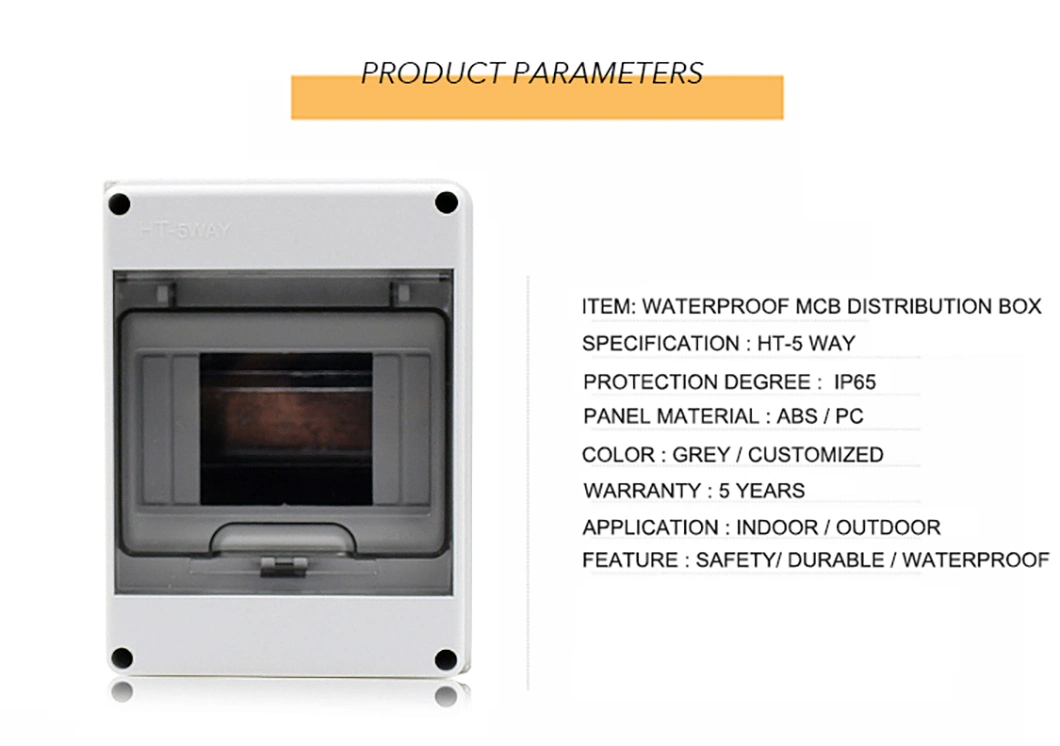 ABS Material High Quality Ht Electrical 5 Way MCB Distribution dB Box