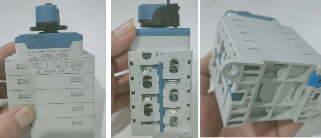 Aswich Solar PV System DIN-Rail, Panel Mounting, Single Hole Mounting, Door Interlock 1000/1500 50A Volt DC Isolator Switch Main Switch