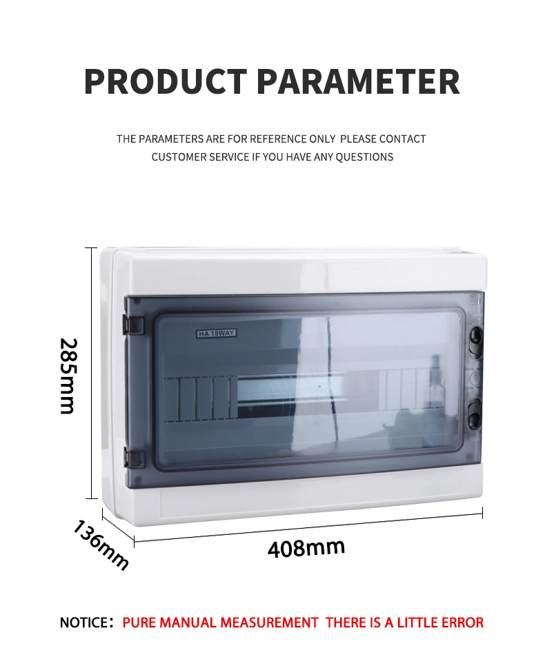 Distribution Box Consumer Unit Plastic 18 Way Surface Mounting dB IP30 with CE Certified