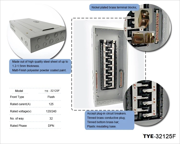 Tye24way 150A 120/240V 1p3w Wall Mounting Main Breaker Load Center Panel