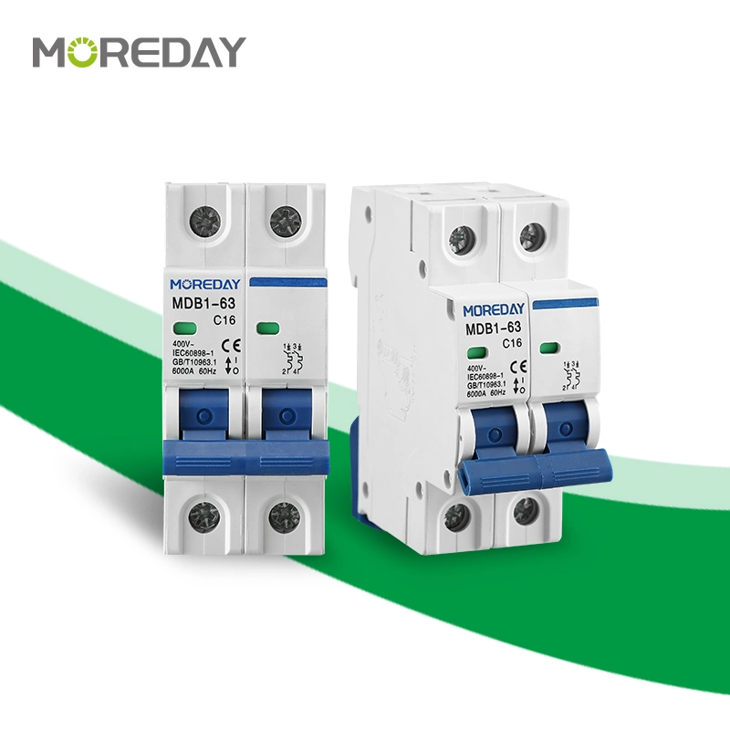 Disyuntor miniatura Moreday mdb1 6ka 63A 230V 400V en carril DIN modular disyuntor miniatura