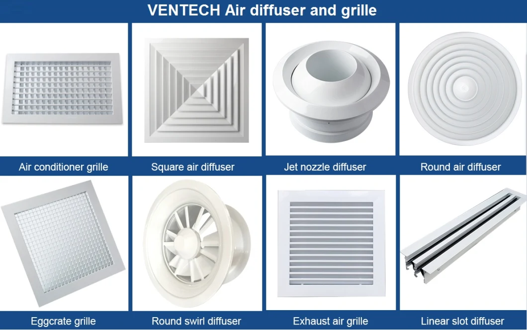 HVAC Duct Ceiling Diffuser Tile Air Conditioning T Bar Round Side Wall Air Diffuser