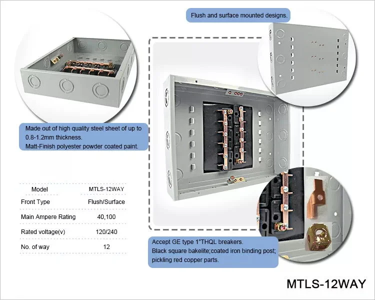 Gtls-12way Flush Surface Enclosure Load Center Type of Electrical Panel Board dB Distribution Box Lock