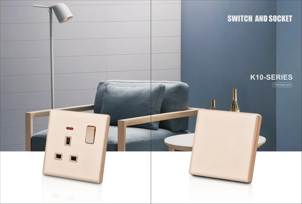 Wall Socket Double Switched with 2USB and 1 Type C Fast Charging 13 AMP 2 Gang Gray Electric Socket