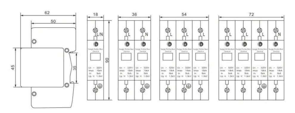 Zoii 20ka-40ka CE Certification Main Distribution Box Surge Protector for Outdoor Protection