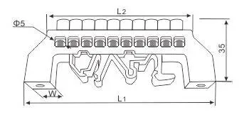 Copper Neutral Links Bus Bar DIN Rail Connecting Copper Terminal Block for DIN Rail