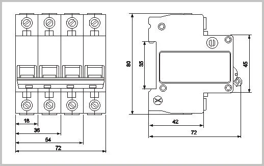 1p 3c CE MCB Electric AC DC MCB SKD Types Miniature Circuit Breakers