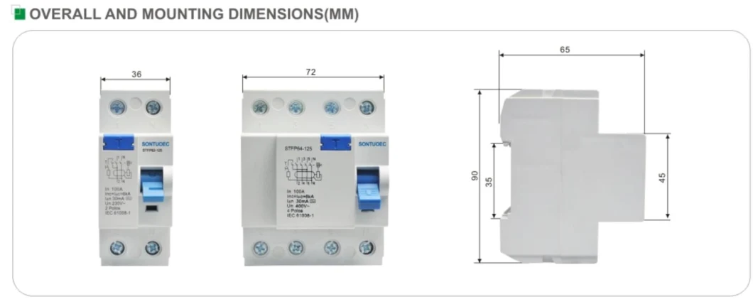 ELCB 100A 2p, 4p Electronic Type and Magnetic Type a Model