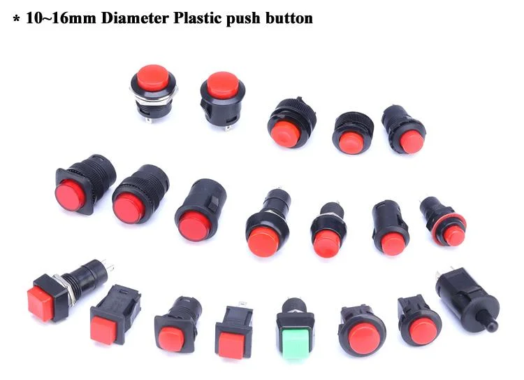 Ds-324 Small Plastic Push Button Switch 12mm Momentary off- (On) 1A 250VAC Mini Push Button Switch