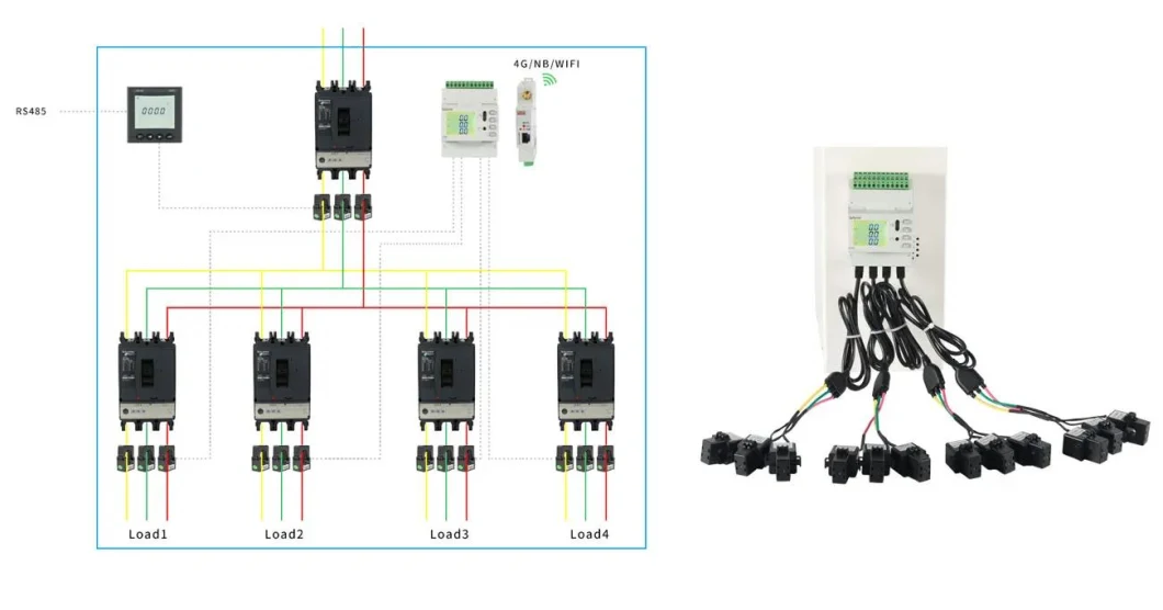 Acrel Adw210 Multi-Channel Energy Meter 3-Phase Standard Cts for dB Room