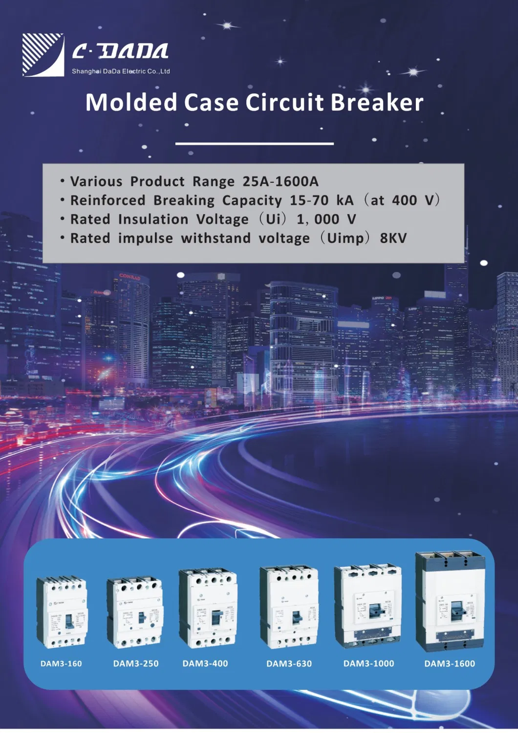 200A MCCB Interruptor Economic Cheap Price Main Switch Circuit Breaker Factory