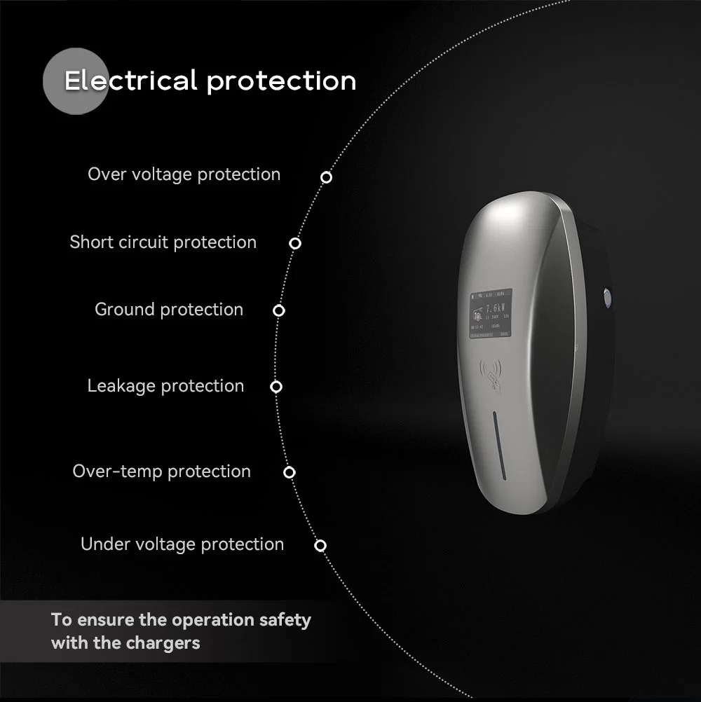 Free Standing 11kw IP65 EV Charger Manufacturer Electric Car Battery Charger with LED Screen and RCD Type B Electric Vehicle Charging Point