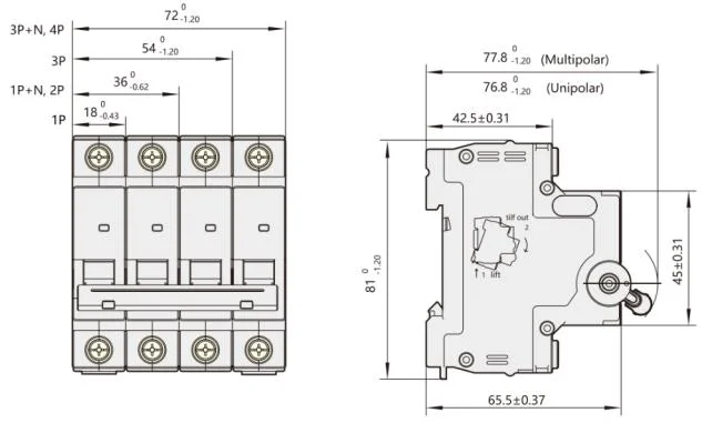 Factory Price C65 AC 1p 2p 3p 4p 6ka 1A 2A 3A 6A 10A 16A 20A 25A 32A 40A 63A 80A 100A 125A DIN Rail MCB Mini Miniature Circuit Breaker