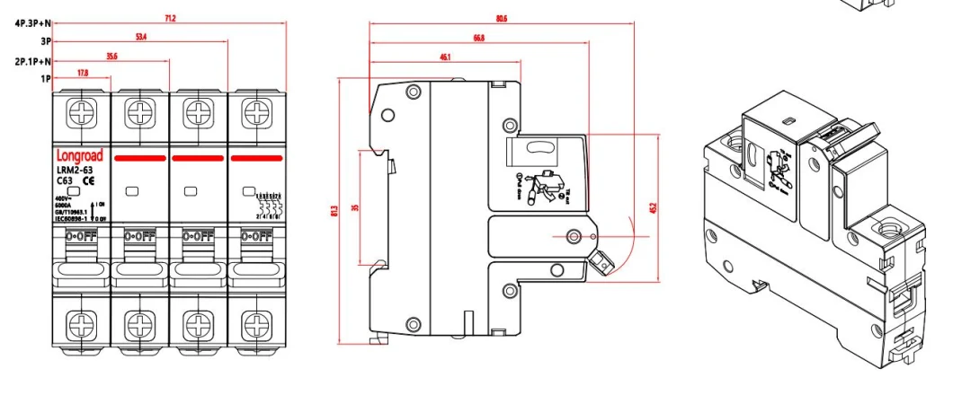 6000A Short Circuit Breaking Capacity Low Price MCB Circuit Breaker 1A 2A 6A 10A 16A 20A 25A 32A 40A 50A 63A Electric AC DC Miniature Circuit Breaker