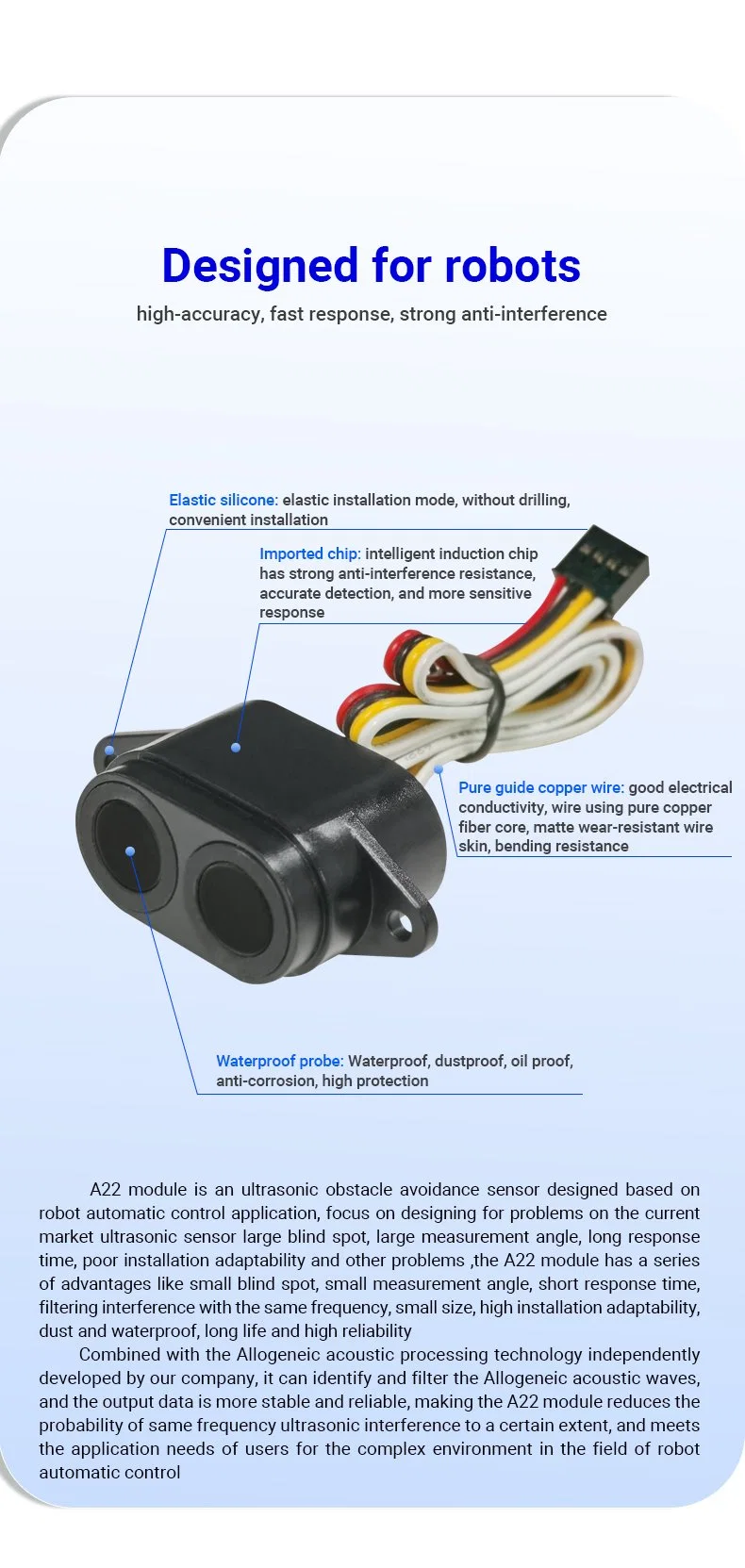 Dyp-A22 Float Switch Ultrasonic Sensor with Selectable Output Methods Level Sensor