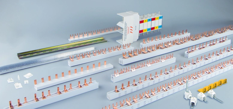 Electric Distribtion Box Earth MCB Insulated U/Fork Type Copper Busbar Terminal Busbar Connection