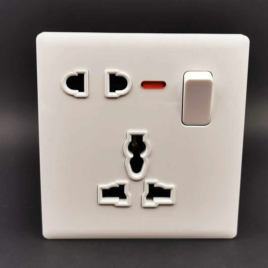 Wall Socket Double Switched with 2USB and 1 Type C Fast Charging 13 AMP 2 Gang Gray Electric Socket