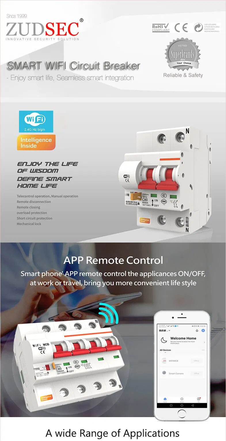 Smart Life APP Remote Control WiFi Circuit Breaker for Amanzon Alexa and Google Home