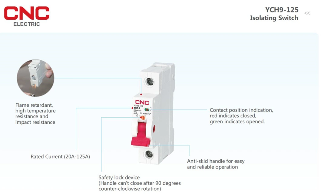 CNC MCB Miniature Circuit Breaker Mini Circuit Breaker Ych9-125