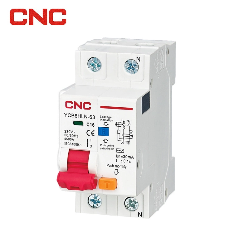 CNC Professional Miniature Circuit Breaker Manufacturer Ycb6hln 1 Pole 1-63 AMP MCB RCCB/RCBO/ELCB/MCB