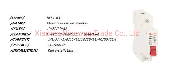 China Electric Supply Single Pole 6A-63A MCB