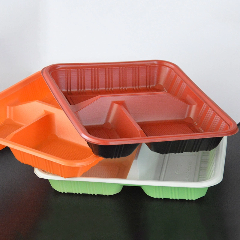 Factory Direct Sales Disposable Food Container Plastic 3-Compartment Light Food Box (DB-114)