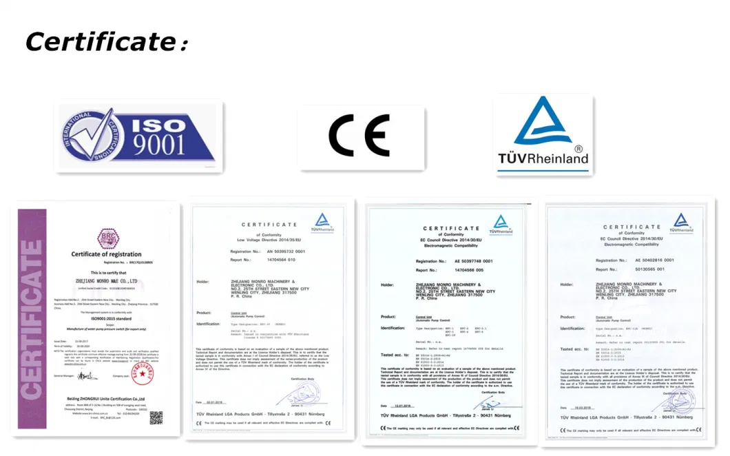 Differential Pressure Switch EPC-2/Monro Brand /10A/0.55kw/110V Zhejiang Taizhou