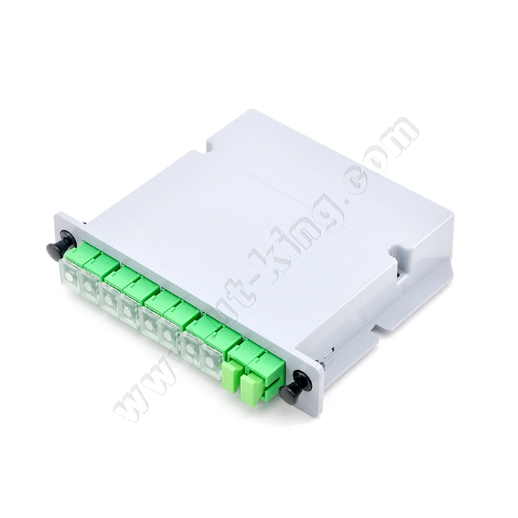 2X8 PLC Splitter Lgx Box Cassette Card Inserting Type 8 Ports Gpon Optical Splitter