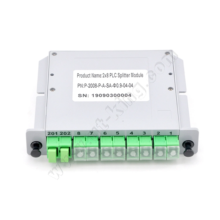 2X8 PLC Splitter Lgx Box Cassette Card Inserting Type 8 Ports Gpon Optical Splitter