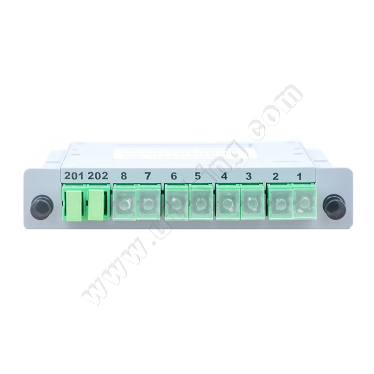 2X8 PLC Splitter Lgx Box Cassette Card Inserting Type 8 Ports Gpon Optical Splitter