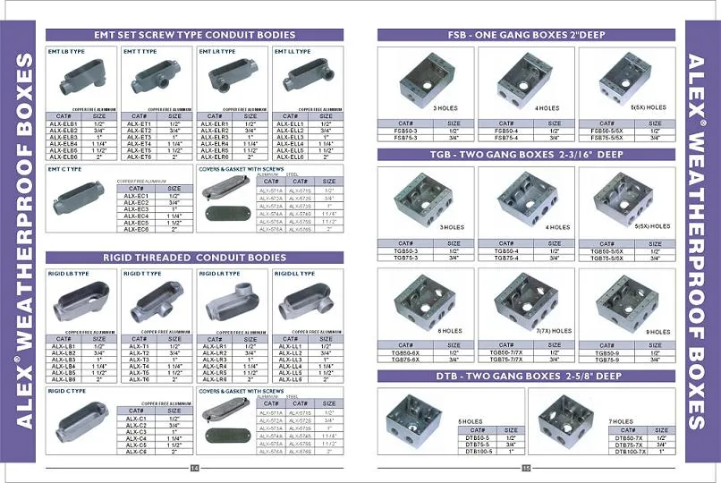 Rigid Threaded Conduit Bodies /Fsb/Tgb/dB/Rb/Weatherproof Conduit Box/Aluminum Covers