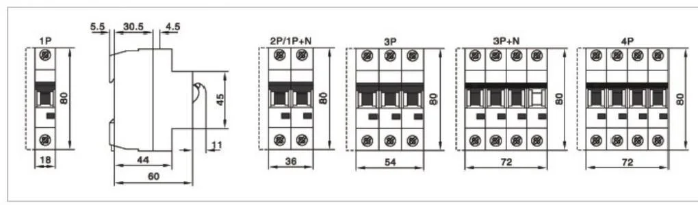 MCB Miniature Circuit Breaker 1A-63A