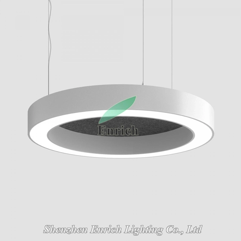 Customized Acoustic Panel in-Direct Lighting Circle LED Round Ring Hanging Light for Office/Hospital