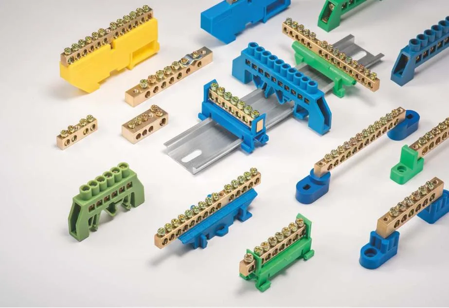 Copper Neutral Links Bus Bar DIN Rail Connecting Copper Terminal Block for DIN Rail