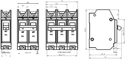 MCB Thqc 15A-100A AC120/240 1p/2p/3p Over-Voltage Protection Circuit Breaker