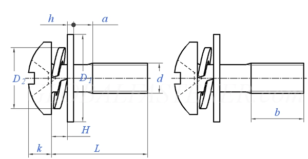 Cross Recessed Pan Head Screws, Single Coil Spring Lock Washer and Plain Washers Assemblies