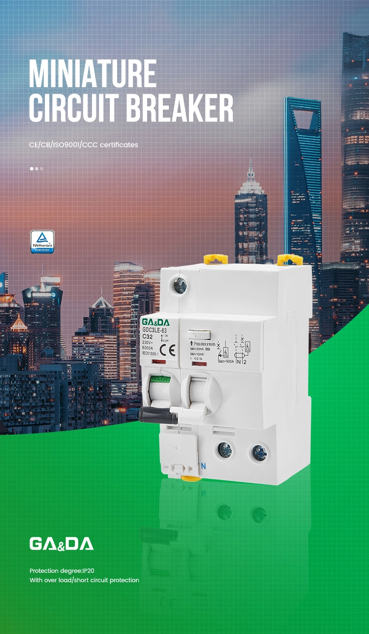 1p Miniature Circuit Breakers 32A 6ka 230V MCB with CE Certificate