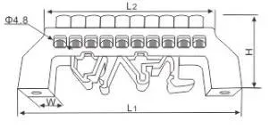 Copper Neutral Links Bus Bar DIN Rail Connecting Copper Terminal Block for DIN Rail