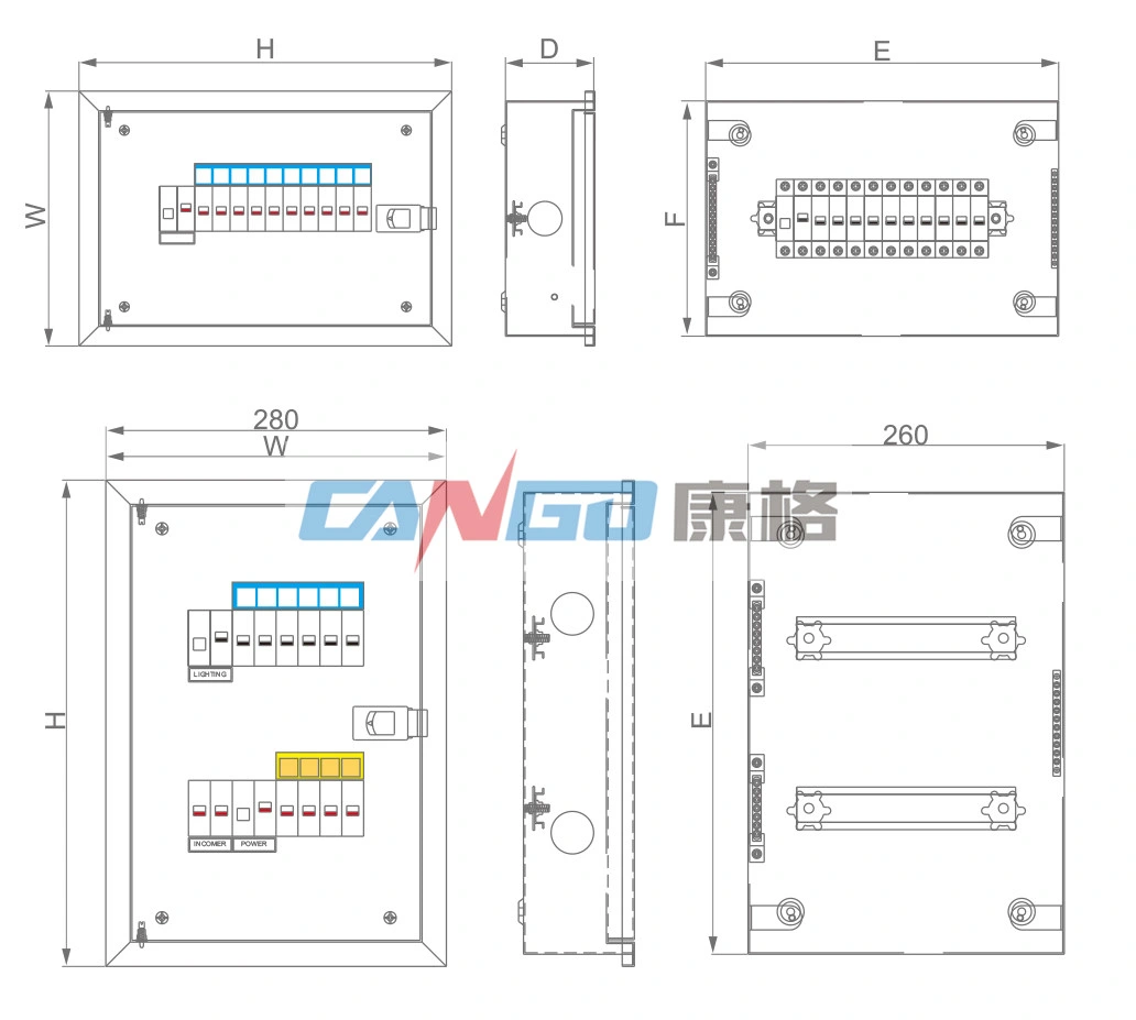 Kgea Single Phase DIN Rail Type Metal Distribution Board