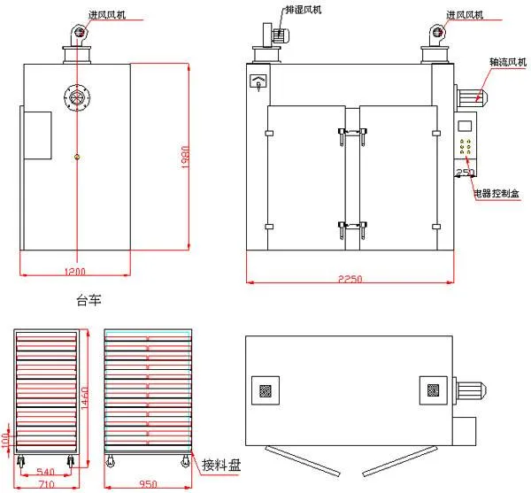 Electric Heating 240kg Fruit Drying Machine