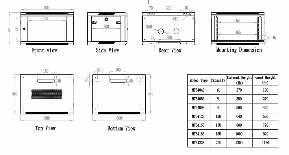 9u Network Switch Cabinet Wall Mount From Network Cabinet Manufacturer