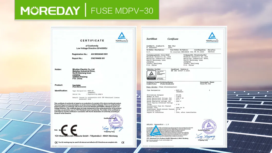 Moreday New Style DC 1p 1500V Solar Power PV Mini IEC Standard Fuse Holder Switch Price