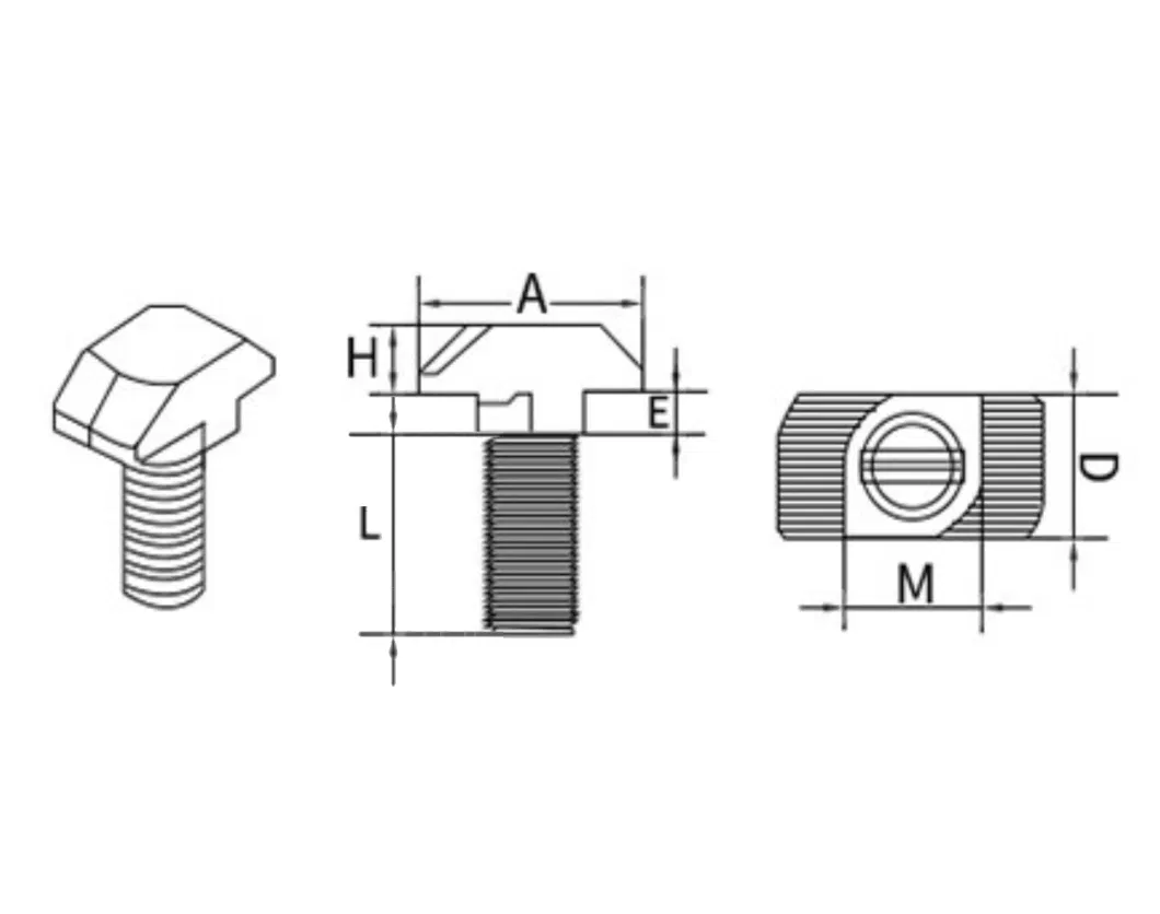 Stainless Steel Hammer Head T- Bolt for Solar Mounting